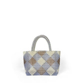 Sac à panier à légumes fait main à motifs de diamants Sac à perles de grande capacité